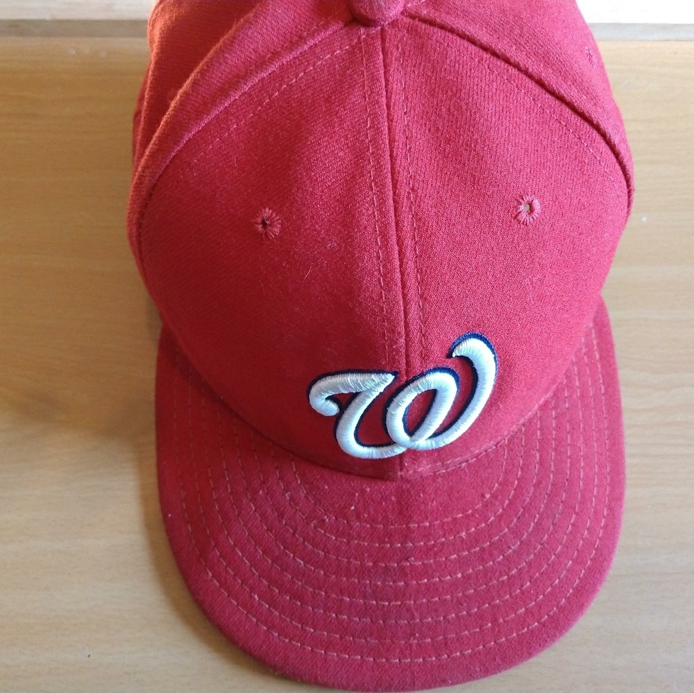 Red Washington Nationals fitted hat size 7 5/8